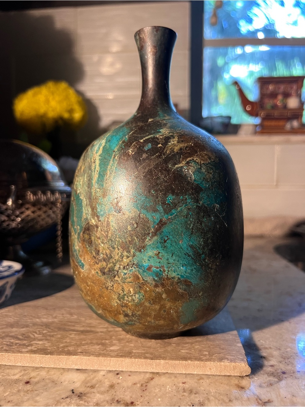 Vintage/Antique Rustic Patina Japan Bronze Vase - Price is Firm